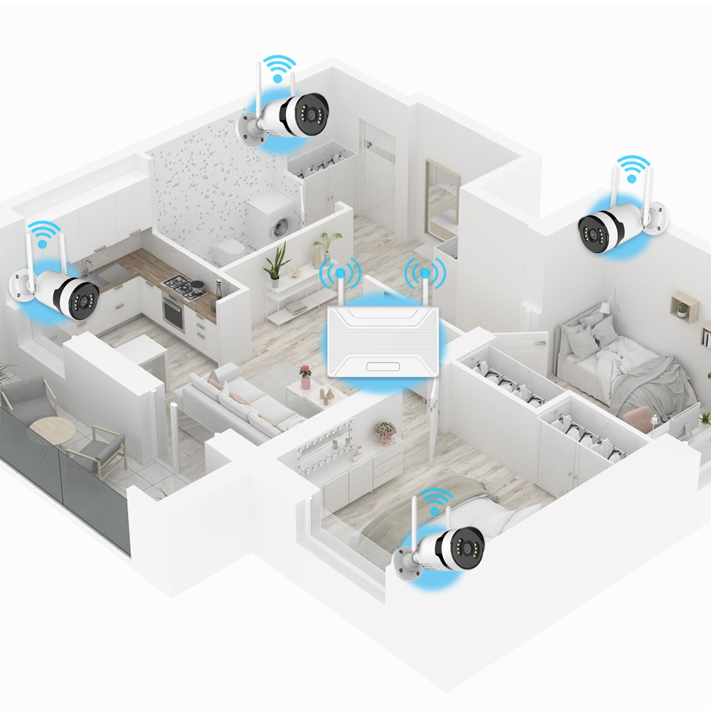 CCTV Wireless Camera System outdoor wifi 4CH/8CH nvr kit  bullet cameras nvr cctv kits