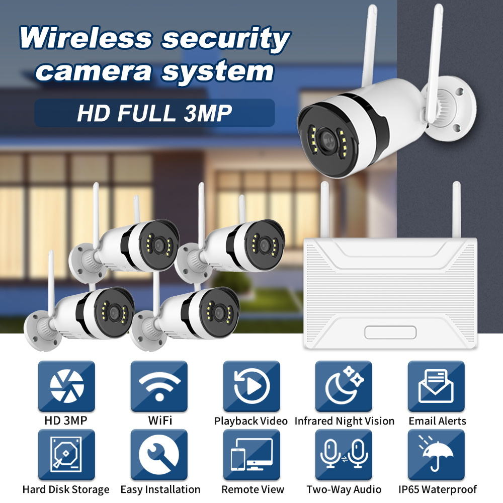 CCTV Wireless Camera System outdoor wifi 4CH/8CH nvr kit  bullet cameras nvr cctv kits