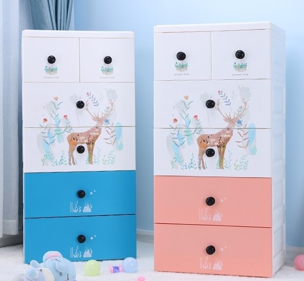 Bedroom furniture drawer storage cabinet baby plastic closet multi-layer bedside table children's wardrobes Clothes organizer