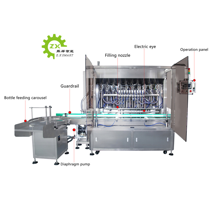 ZXSMART Automatic Filling Olive Oil Cooking Oil 8 Head Piston Filler Bottle Filling Machines