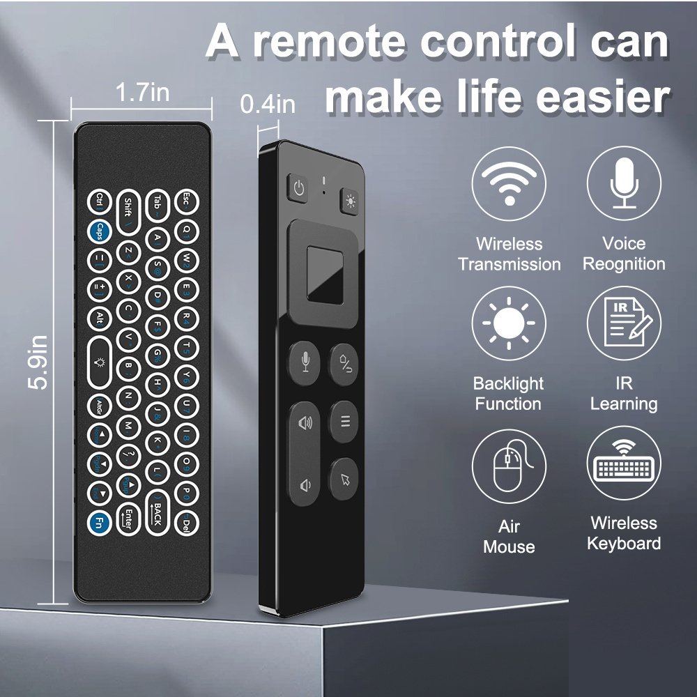 T9 Laser Pointer 2.4G Voice Remote Control Backlit Mini Keyboard Air Mouse BT Wireless PPT Presenter Pen