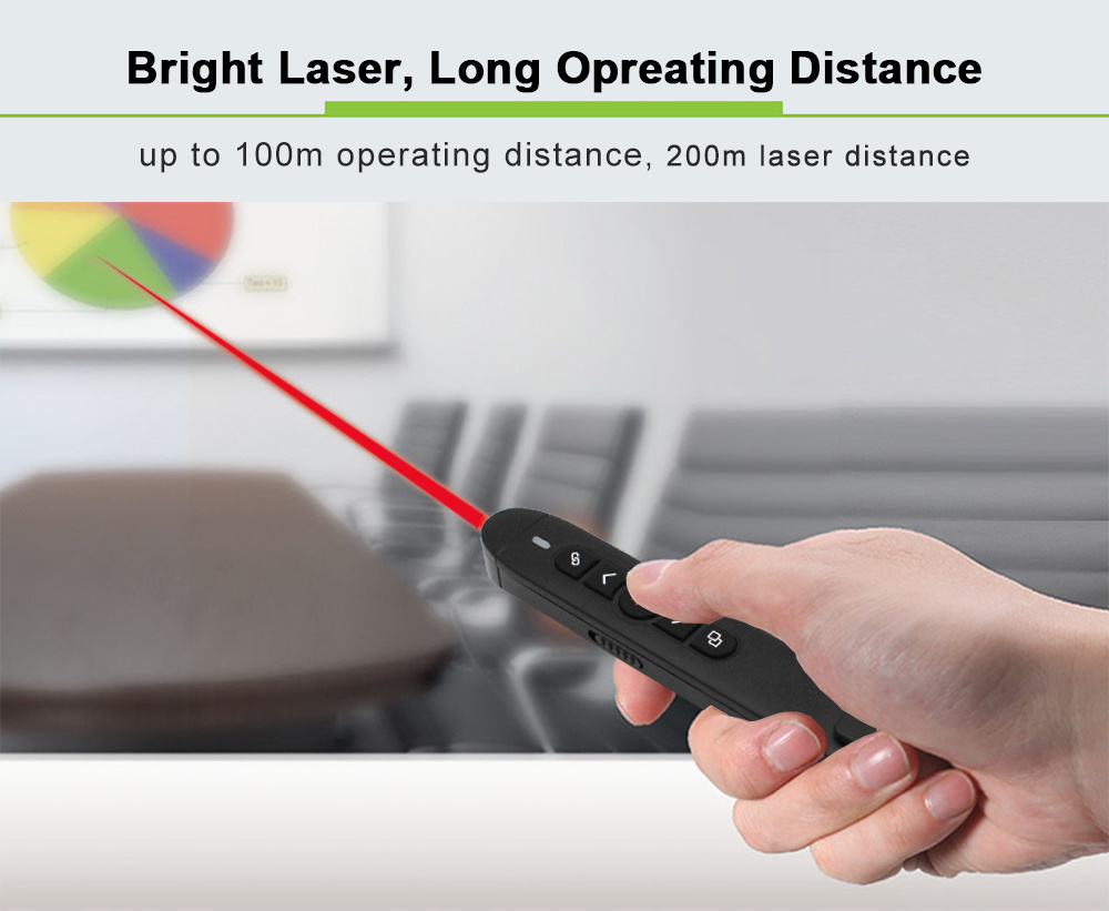 T5H 2.4G Wireless Hyperlink Version Rechargeable PPT Laser Pointer Remote Control