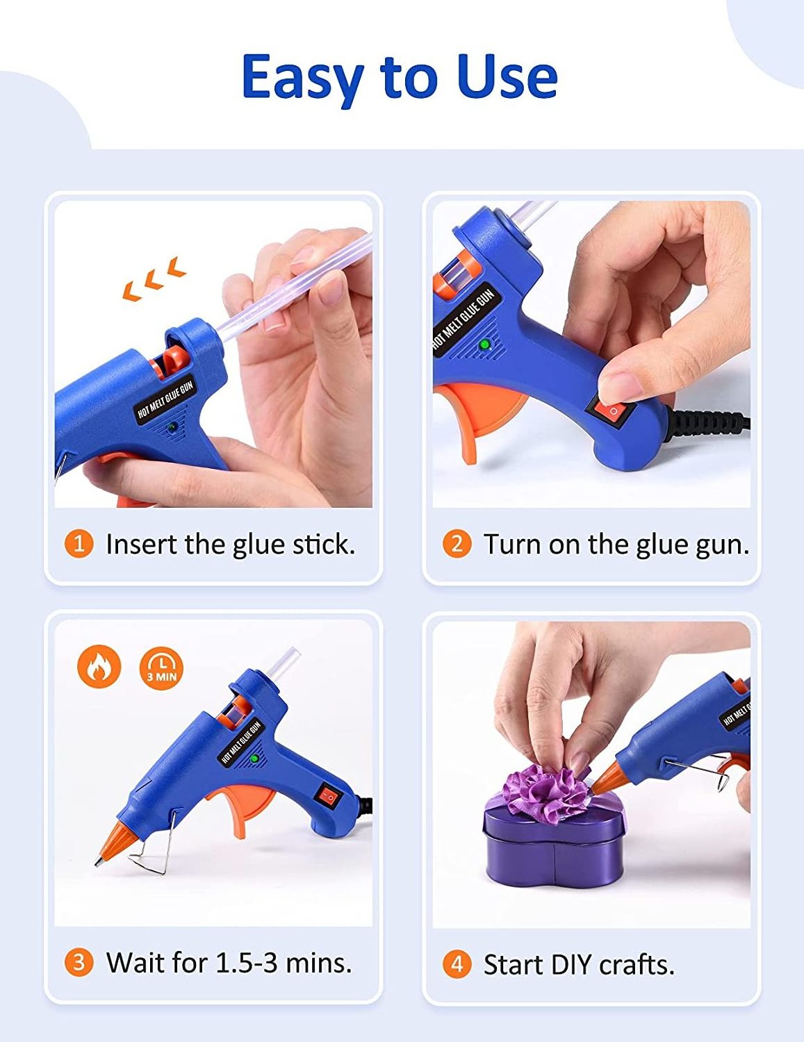 Wholesale Hot Melt Glue Machine Electric Heating Sticks Hot Melt Glue Gun With 7mm Glue Sticks