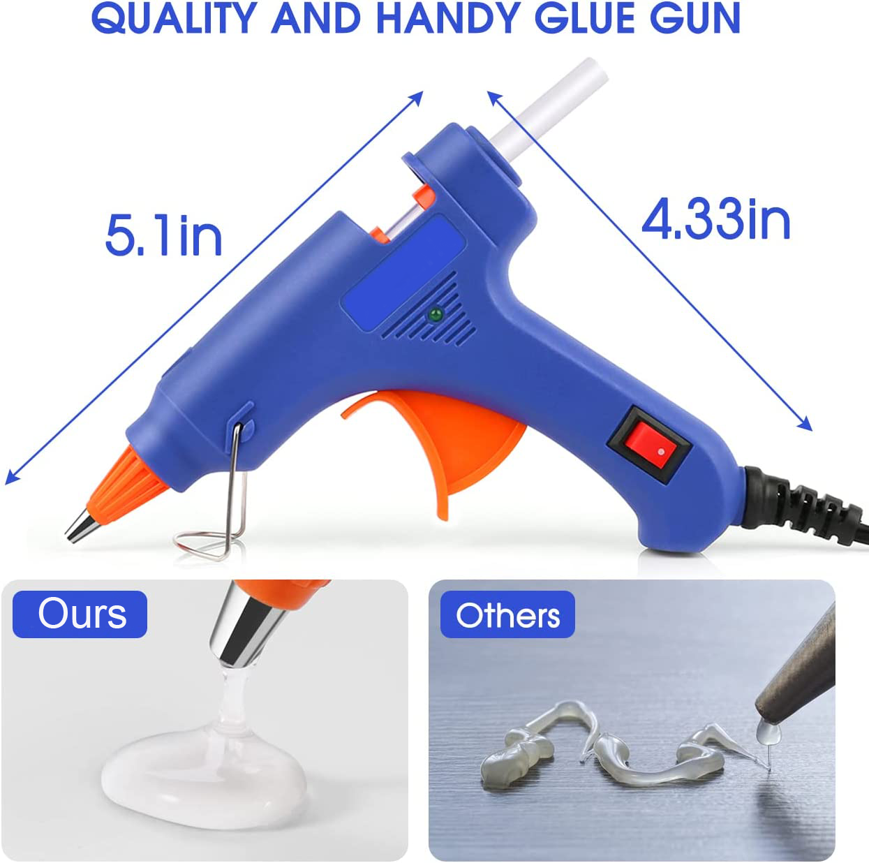 Wholesale Craft Glue Gun Hot Melting Mini 20w With Glue Stick For Diy Projects