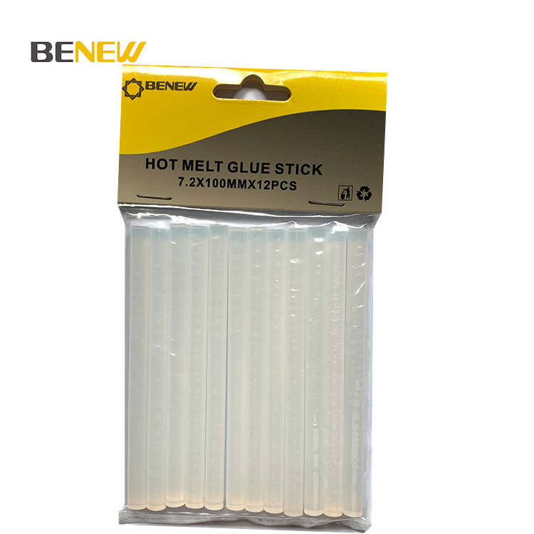 BENEW 7mm 11mm fully transparent hot melt glue sticks for glue gun used foe hand craft and leather