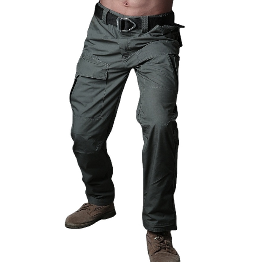 Men's Security Guard Uniform Pants Tactical Ripstop Multi Pocket Cargo Training Work Trousers Outdoor Hunting Hiking Wear