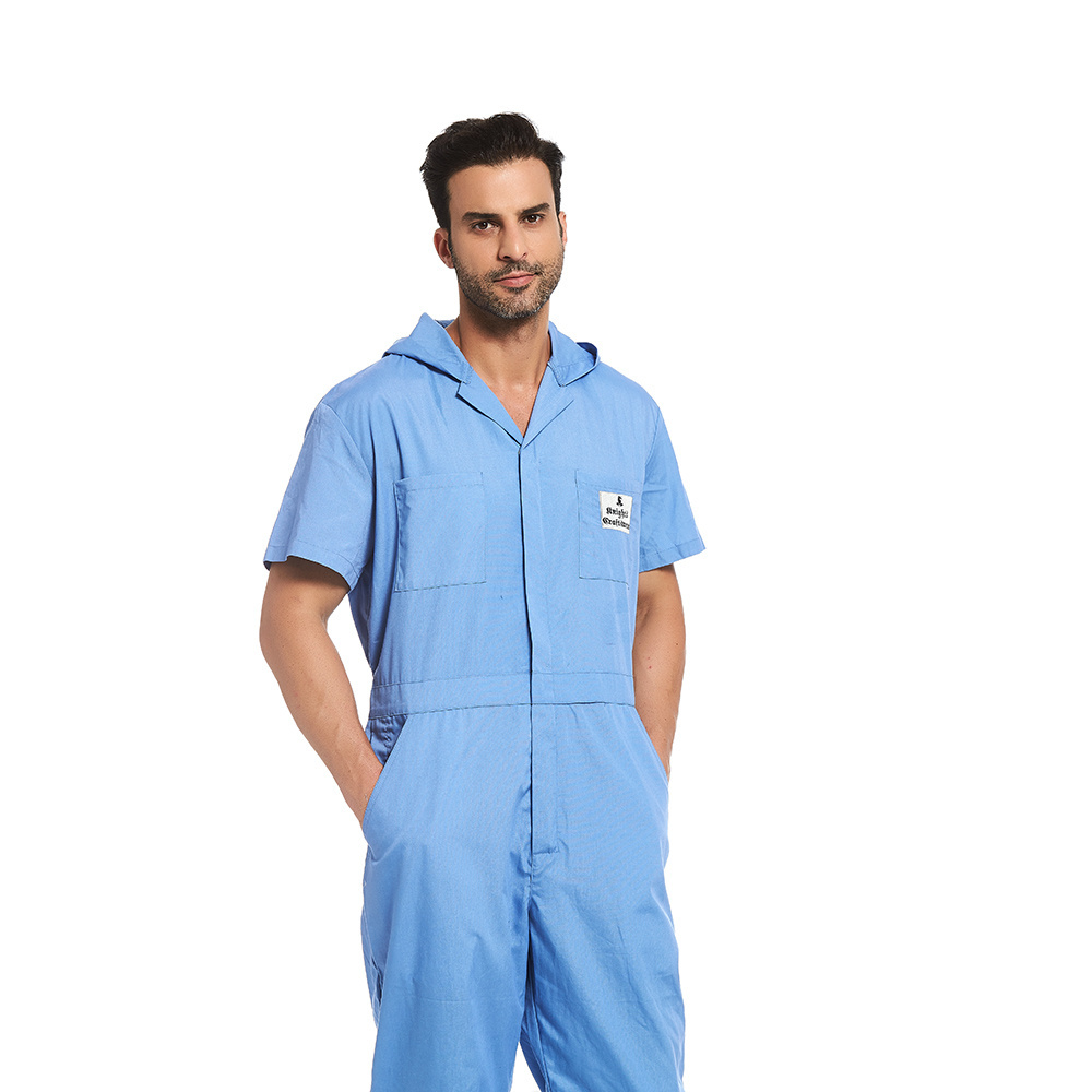 Safety Clothing Men Fr Industrial Work Coverall Short Sleeve Mechanic Flame Resistant Fr Coverall