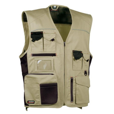 Utility Khaki Multi Pocket Vest Men Outdoor Fishing Hunting Travel Work Uniform Vest