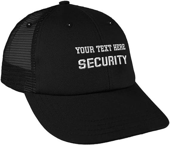 Embroidered Security Baseball Hat Security Guard Uniform Officer Bouncer Bodyguard Cap for Men Women