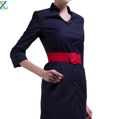 American Emirates Airline Women Flight Attendants Uniform Stewardess Short Sleeve Slim Fit Uniform Dress