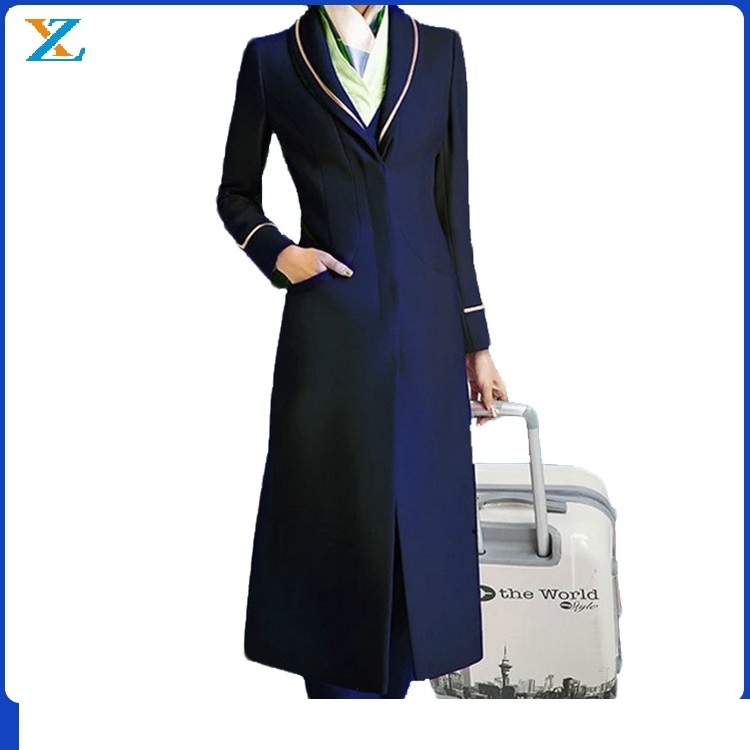 American Emirates Airline Women Flight Attendants Uniform Stewardess Short Sleeve Slim Fit Uniform Dress