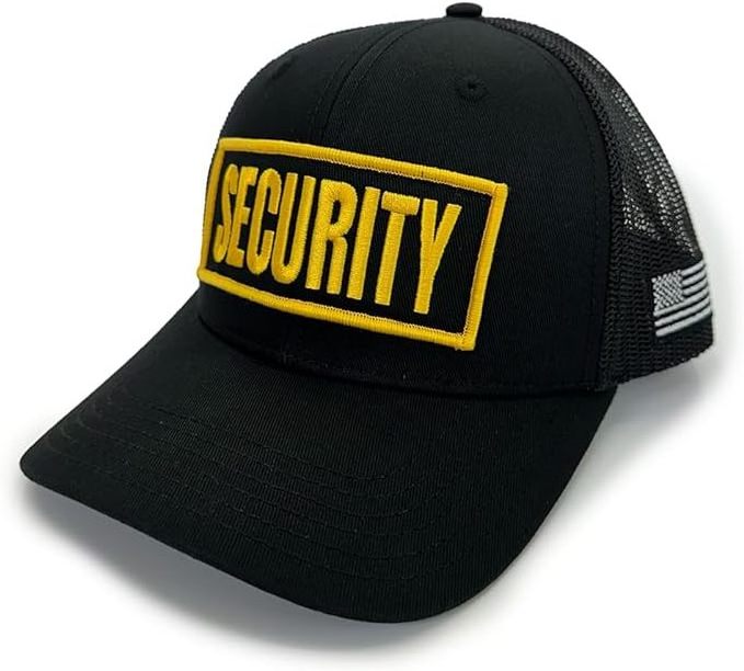 Embroidered Security Baseball Hat Security Guard Uniform Officer Bouncer Bodyguard Cap for Men Women