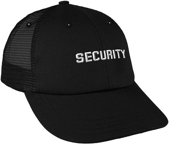 Embroidered Security Baseball Hat Security Guard Uniform Officer Bouncer Bodyguard Cap for Men Women