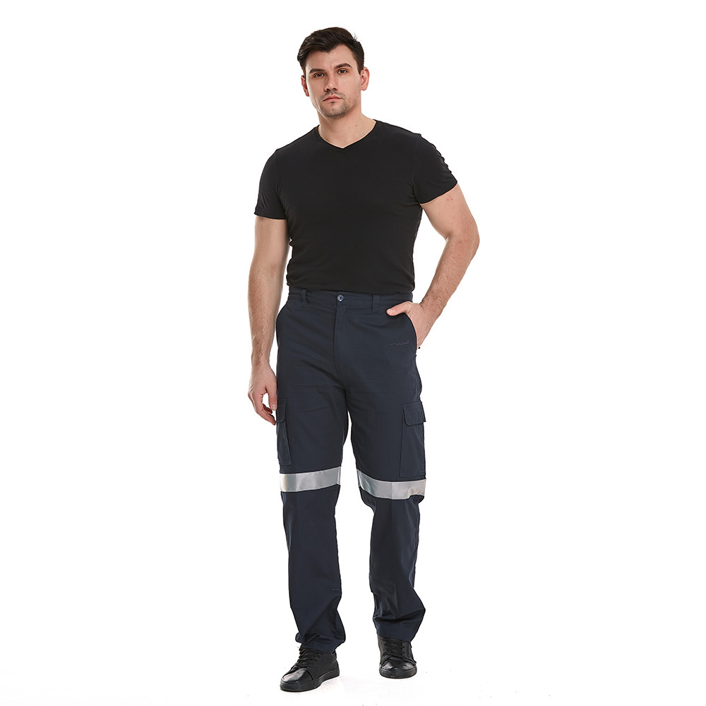 Industrial Safety Workwear Multi-Tool Pocket Cargo Pants Hi Vis Reflective Road Construction Field Work Pants