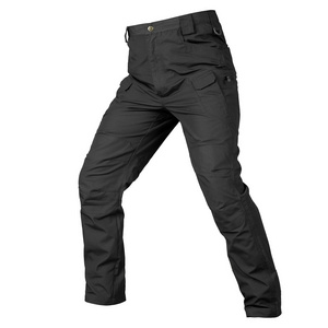 Men's Security Guard Uniform Pants Tactical Ripstop Multi Pocket Cargo Training Work Trousers Outdoor Hunting Hiking Wear