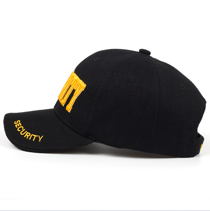 Embroidered Security Baseball Hat Security Guard Uniform Officer Bouncer Bodyguard Cap for Men Women