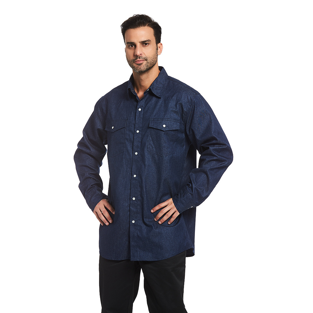 2022 Oversized Male Fr Clothing Men Work Shirt Long Sleeve Man Shirt Techwear Workshirt Welding Fire Flame Retardant