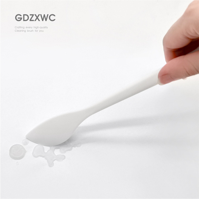 Life hack White Butter Plastic Knife Cleaning Brush Cream Spatula 2-in-1 Ergonomics Long Handle Tail Flat Nylon Brush