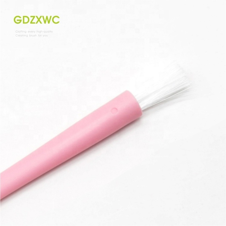 Small items kitchen daily use Pink Color Dual Ended Flat and Round Shape Cleaning Brush tool for PCB