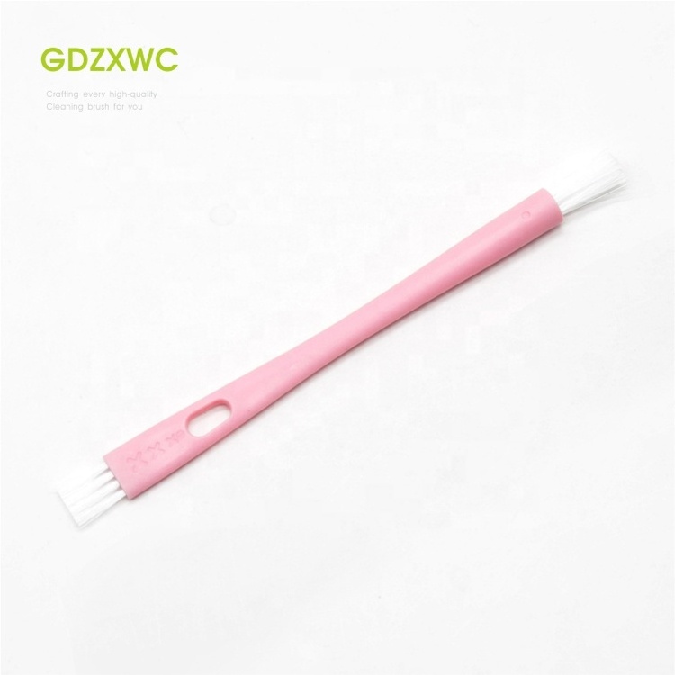 Small items kitchen daily use Pink Color Dual Ended Flat and Round Shape Cleaning Brush tool for PCB