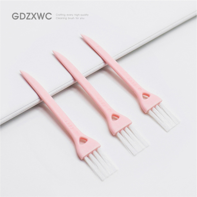 Kitchen hacks Multifunctional home clean 2-in-1 Pink Small Tail Point Scraper Cleaning Brush gadget for keyboard and corner gap