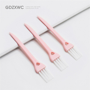 Kitchen hacks Multifunctional home clean 2-in-1 Pink Small Tail Point Scraper Cleaning Brush gadget for keyboard and corner gap