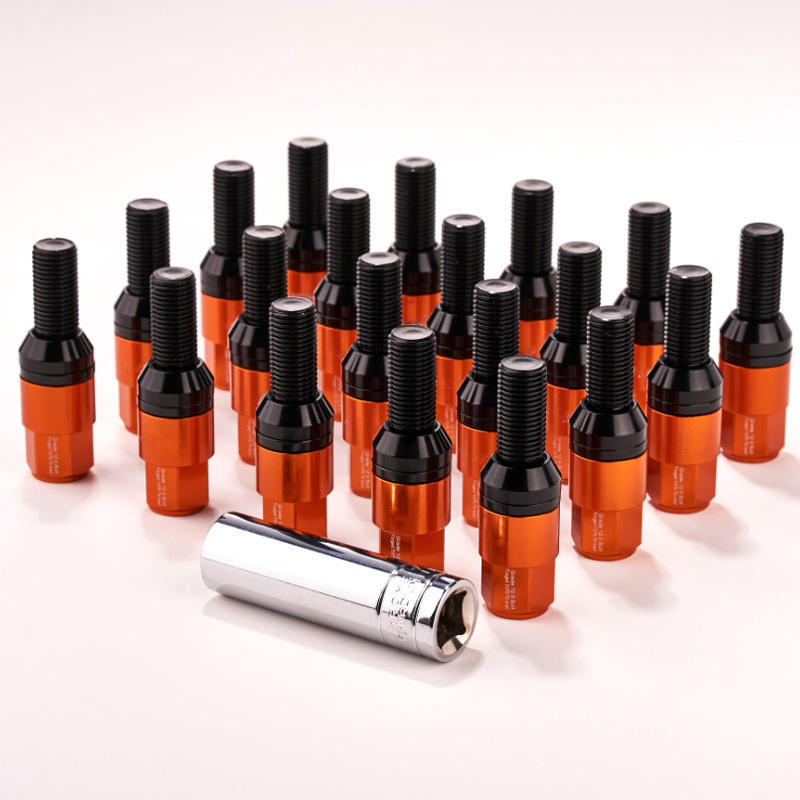 20pcs orange yellow extended wheel lug bolts m14 high quality bolted lug machining lugs