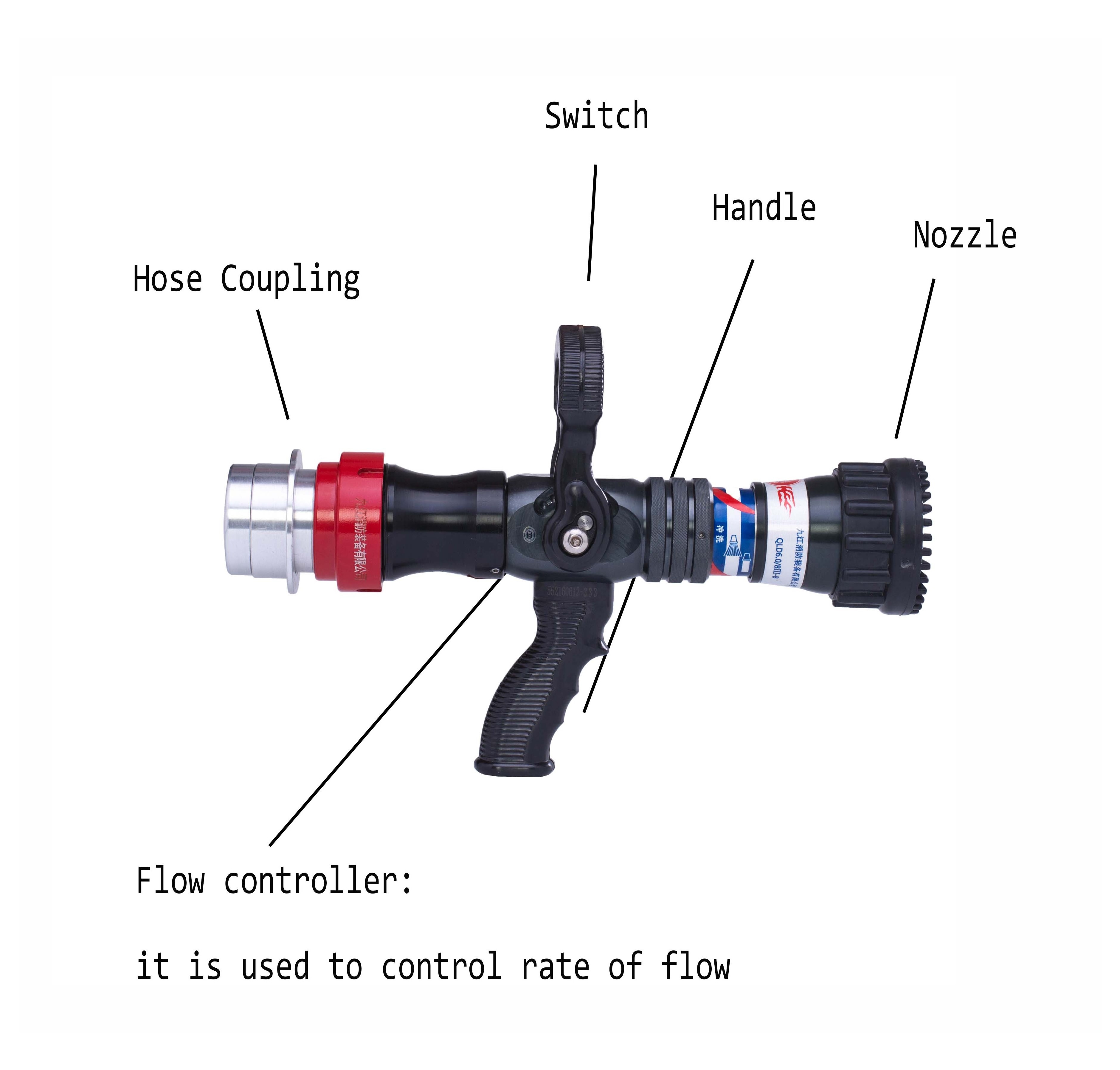 High quality fire fighting dc high pressure spray water gun fire nozzle