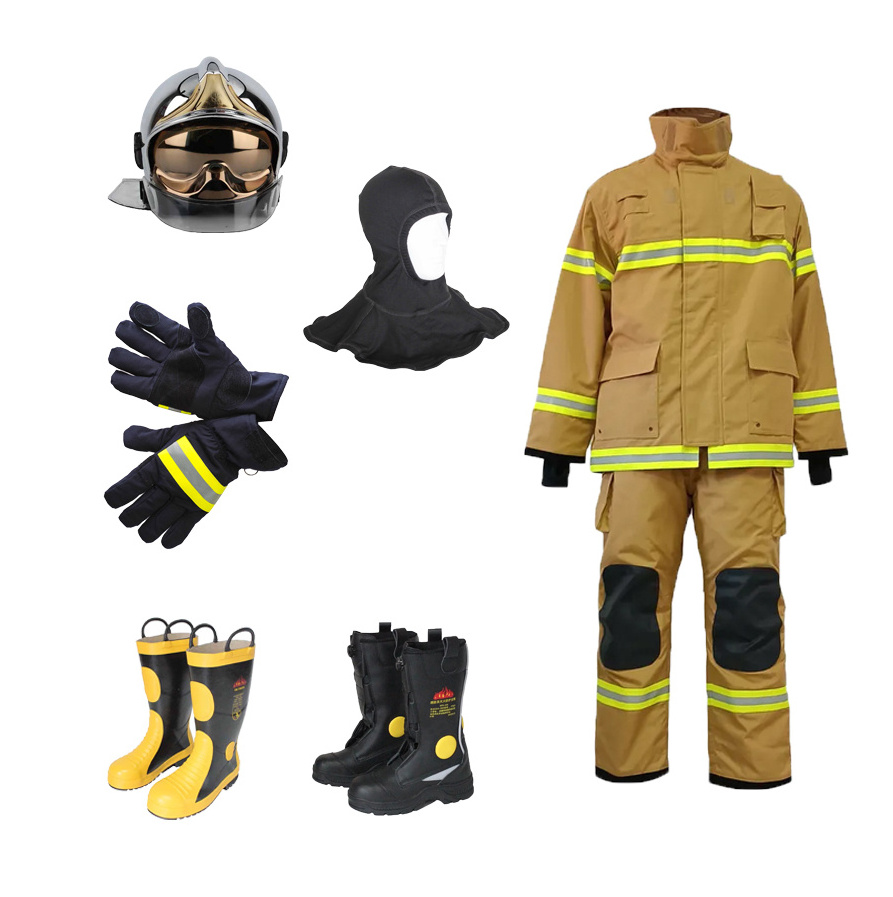 Factory supply firefighter uniform aramid nomex 4 layers fire fighter jacket