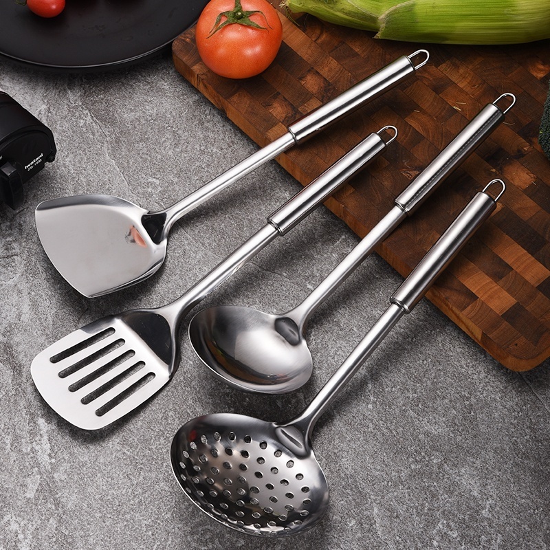 New product ideas 2022 home and kitchen 9 piece set Stainless Steel Utensil set Soup Ladle Slotted Pasta And Turner