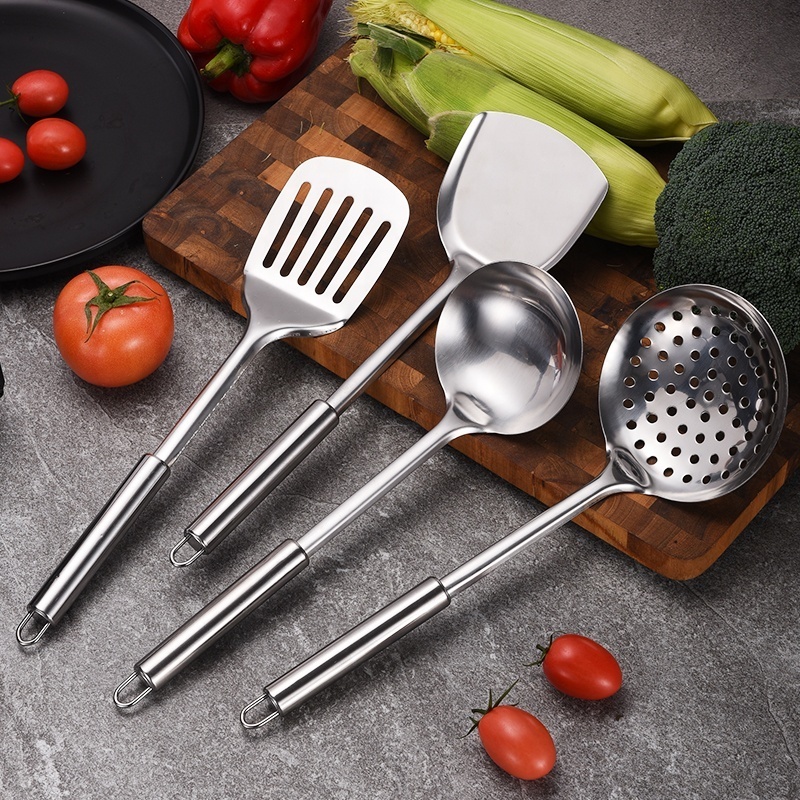 New product ideas 2022 home and kitchen 9 piece set Stainless Steel Utensil set Soup Ladle Slotted Pasta And Turner