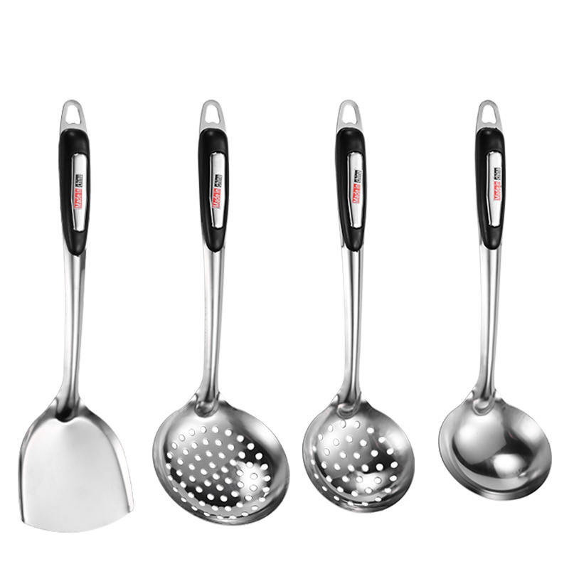 5 Pcs kitchen tools set cooking utensils custom Logo Stainless Steel Soup Skimmer Cooking Spoon Kitchen Utensil Set