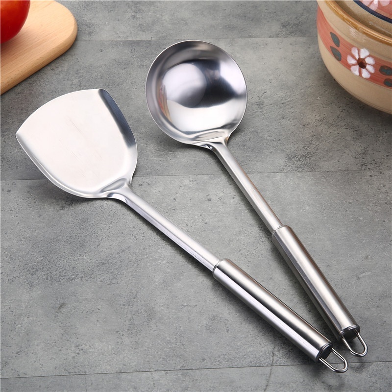 Top Seller 9 Piece Stainless Steel Cooking Kitchen accessories Stainless Steel Ladle Skimmer Kitchen Utensils Set with shelf