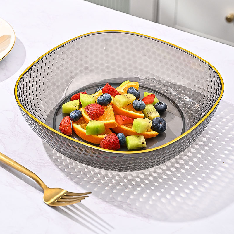 Light luxury transparent fruit plate bone dish ceramic snack dish plastic small dinner plate Bone Spitting Dish For Party