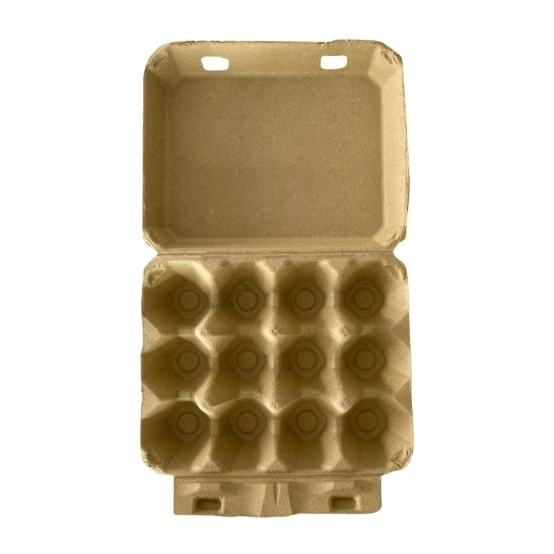 Hot Sale Eco Friendly Biodegradable Molded Paper Pulp 12 egg Paper Quail Eggs Packing Tray Box Cartons For egg packaging