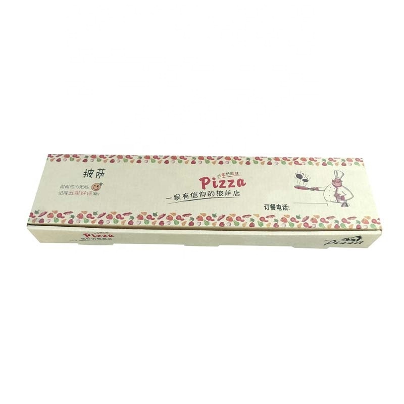 china wholesale supplier food grade flute corrugated custom Paper printed size Kraft pizza box for packing pizza