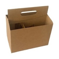 6 Bottle Holder Kraft Cardboard paper cup holder 12 oz. Beer or Soda Bottle Carrier for Safe And Easy Transport