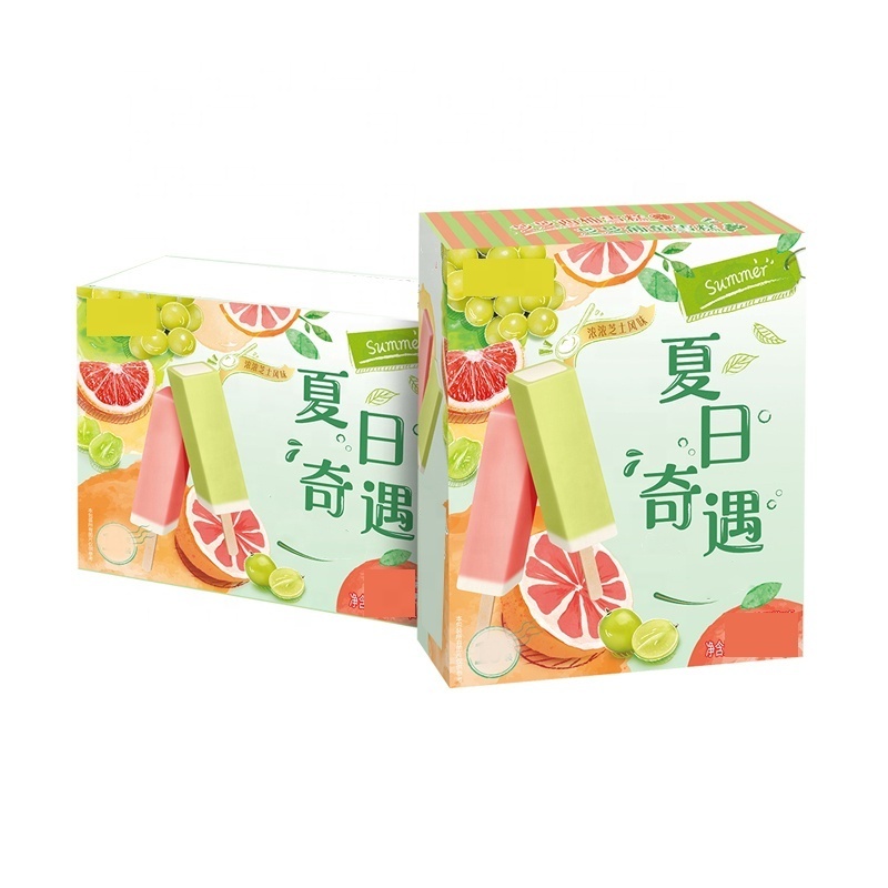 Wholesale Custom Printed Supermarket Grocery Frozen Food Snacks Cardboard Box Paper Packaging Box for Ice Cream Packaging