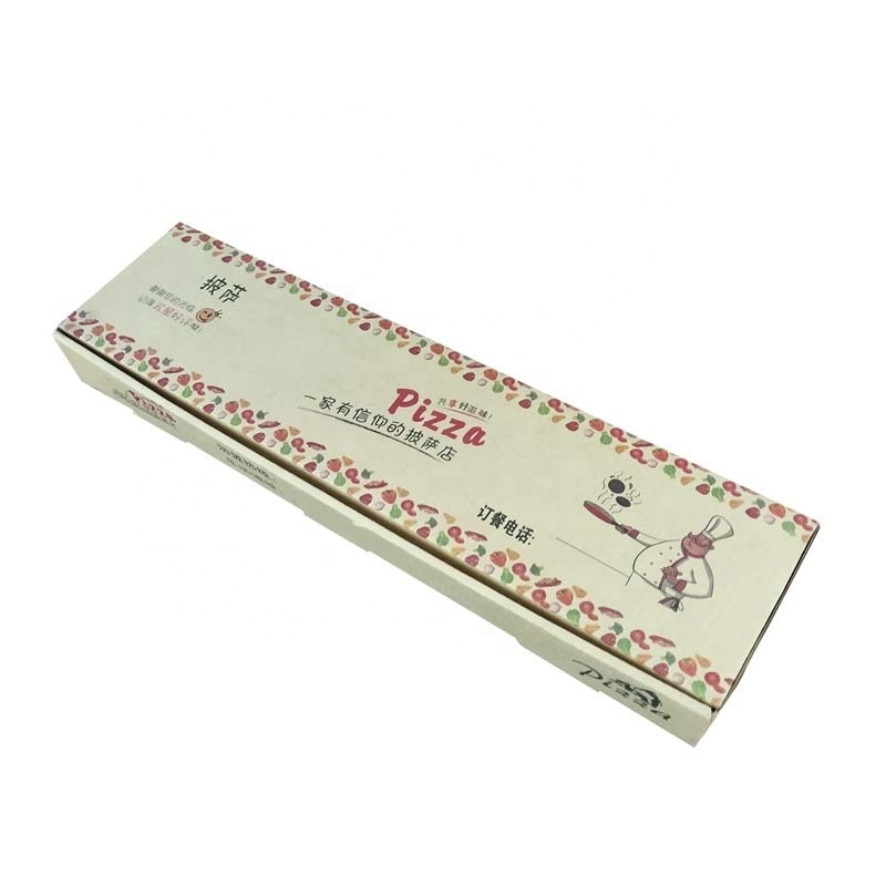 china wholesale supplier food grade flute corrugated custom Paper printed size Kraft pizza box for packing pizza