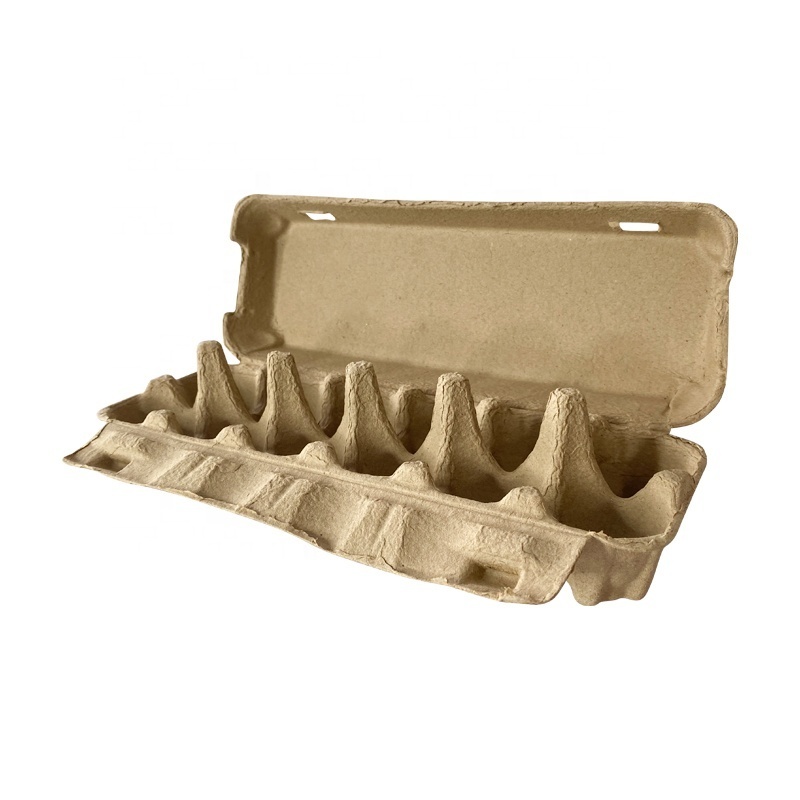 Carton Packaging Box custom Holes Egg Storage Biodegradable Pulp Fiber Egg Tray Molded Paper Pulp Packaging Tray Carton Egg Box