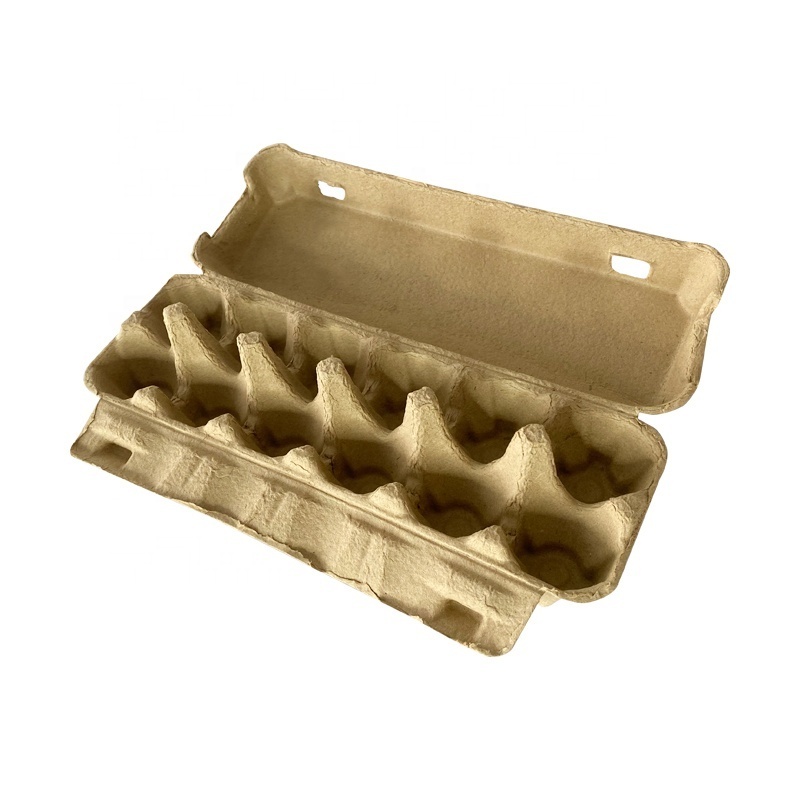 Carton Packaging Box custom Holes Egg Storage Biodegradable Pulp Fiber Egg Tray Molded Paper Pulp Packaging Tray Carton Egg Box