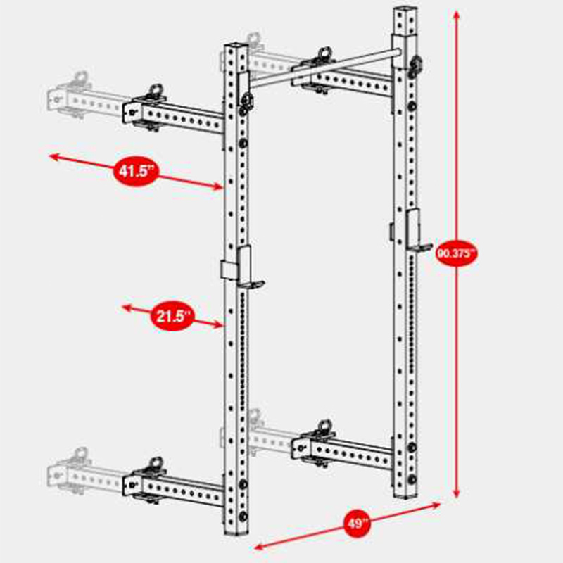 Customized Commercial Functional Fitness Gym Equipment Adjustable Foldable Wall Mounted Squat Power Rack