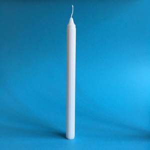 African Market Long Burning White Fluted Stick Candle