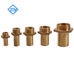 Cast Bronze Barb Hose Fitting Connector Adapter with Male Thread and Hexagonal Collar