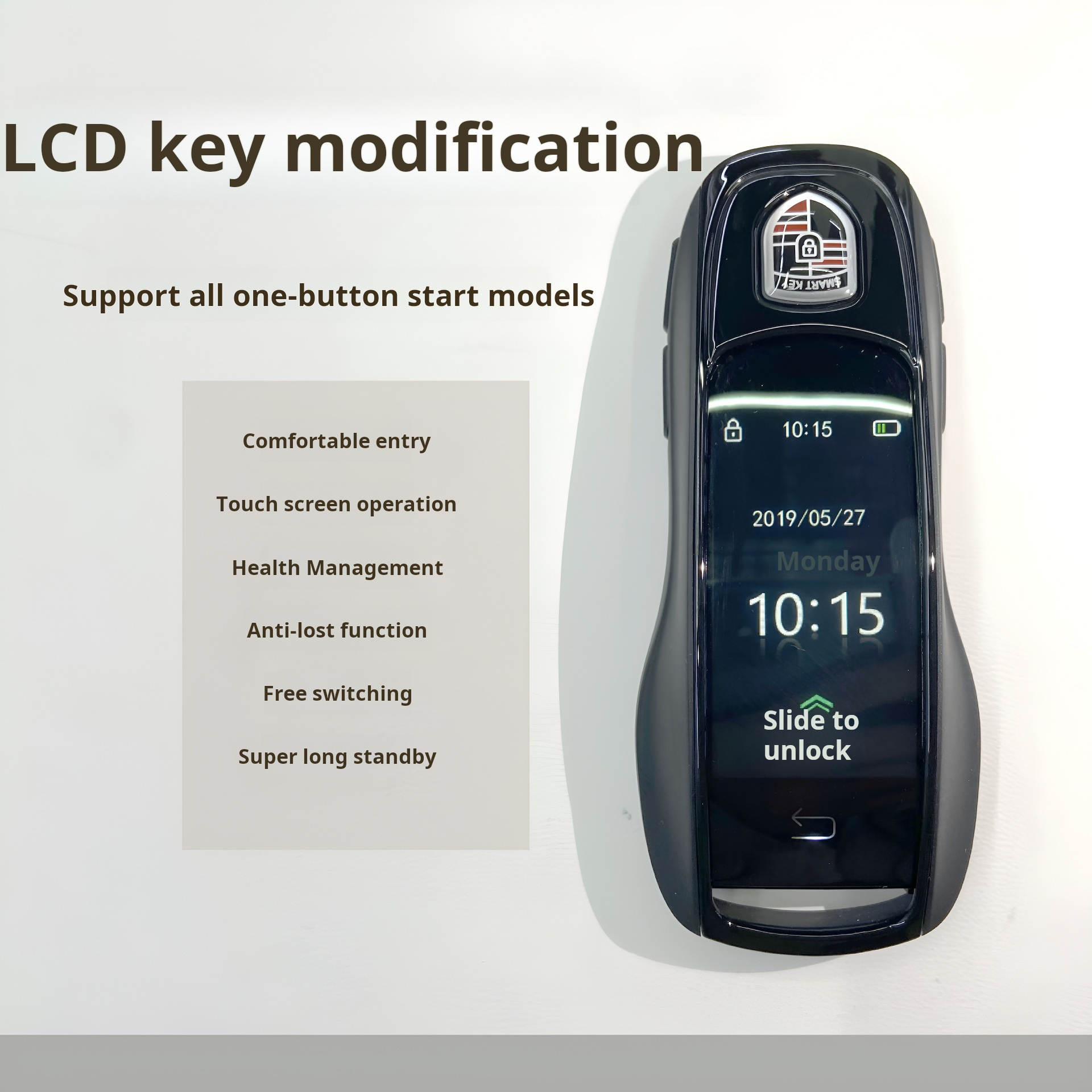 New Design Smart Remote Car Key with LCD Screen Suitable For Porsche  Cars With One-Key Start Function Modified