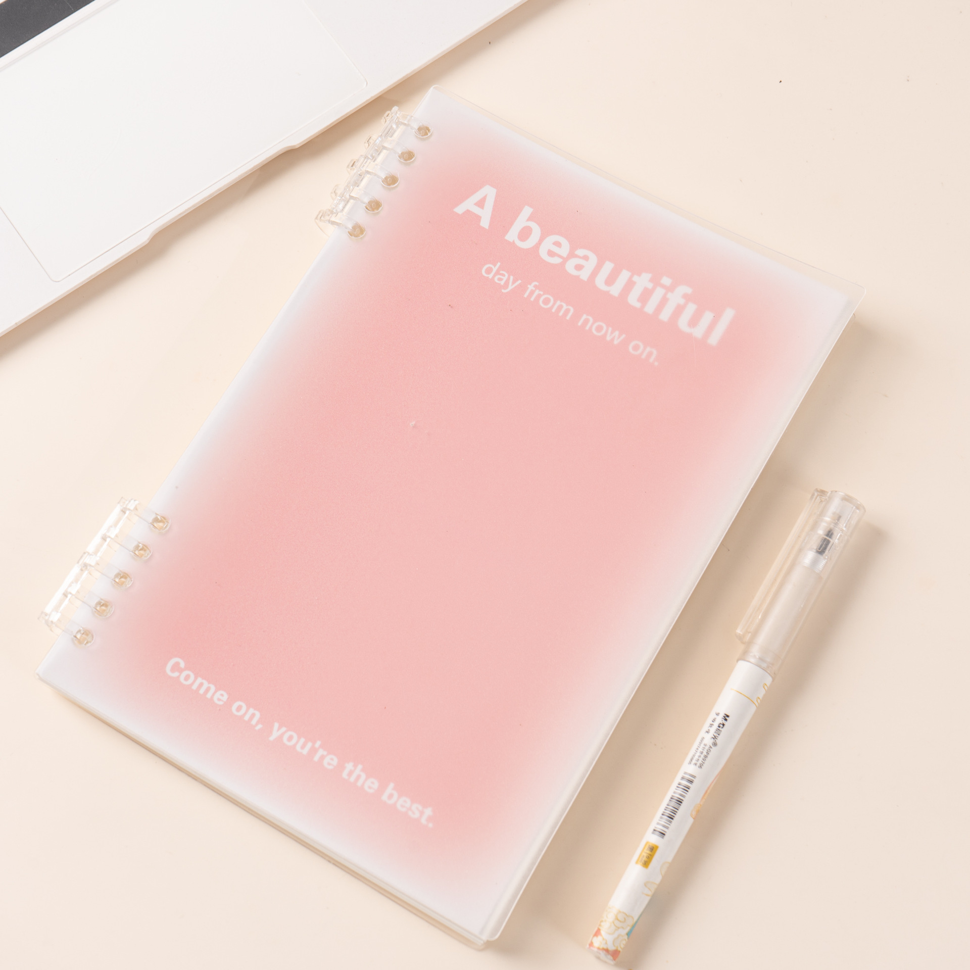 Dreamy Candy Color A5 Notebook 10-Hole Simple Fresh Design Waterproof Loose-leaf PP Cover Spiral Binding English Notebook