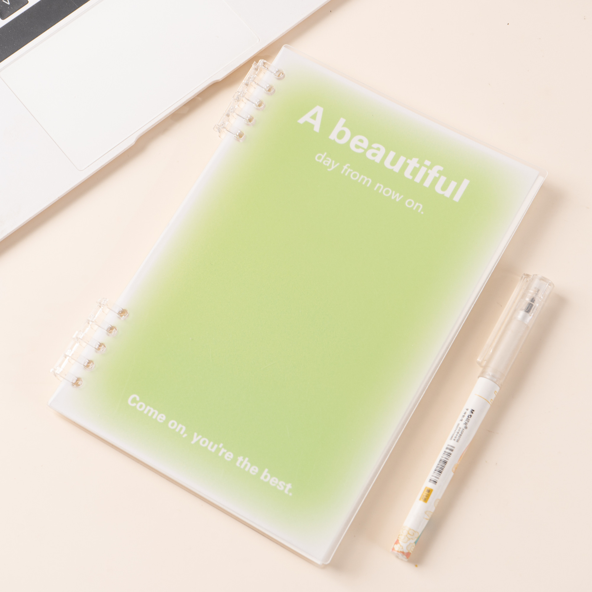 Dreamy Candy Color A5 Notebook 10-Hole Simple Fresh Design Waterproof Loose-leaf PP Cover Spiral Binding English Notebook