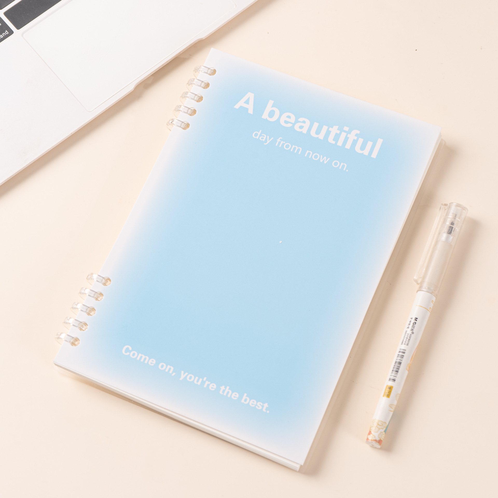 Dreamy Candy Color A5 Notebook 10-Hole Simple Fresh Design Waterproof Loose-leaf PP Cover Spiral Binding English Notebook