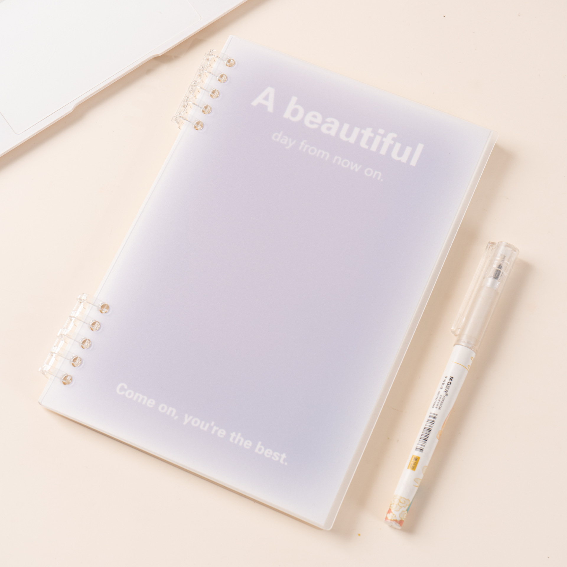 Dreamy Candy Color A5 Notebook 10-Hole Simple Fresh Design Waterproof Loose-leaf PP Cover Spiral Binding English Notebook