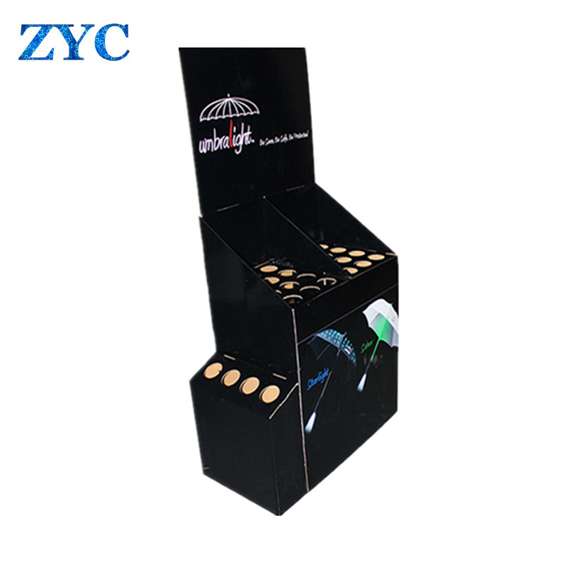 Retail Corrugated Paper Display / Promotional POP Cardboard Display for Umbrella